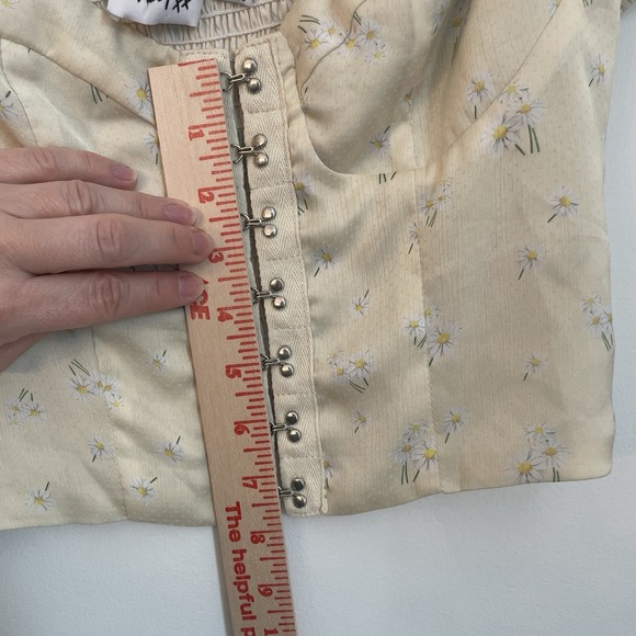 Princess Polly Coquette Floral Corset Top Butter Yellow Size 4 Y2K Cottagecore - Picture 13 of 14